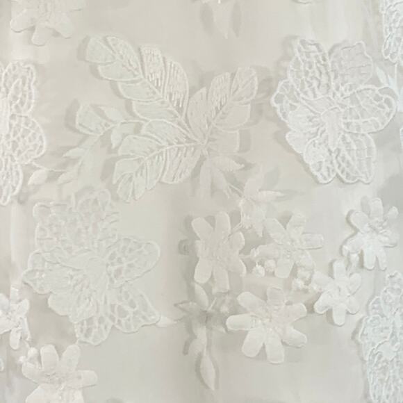 CYNTHIA ROWLEY XS White Polyester Blend Lace Oversized Short Sleeve Dress Top - Picture 2 of 7